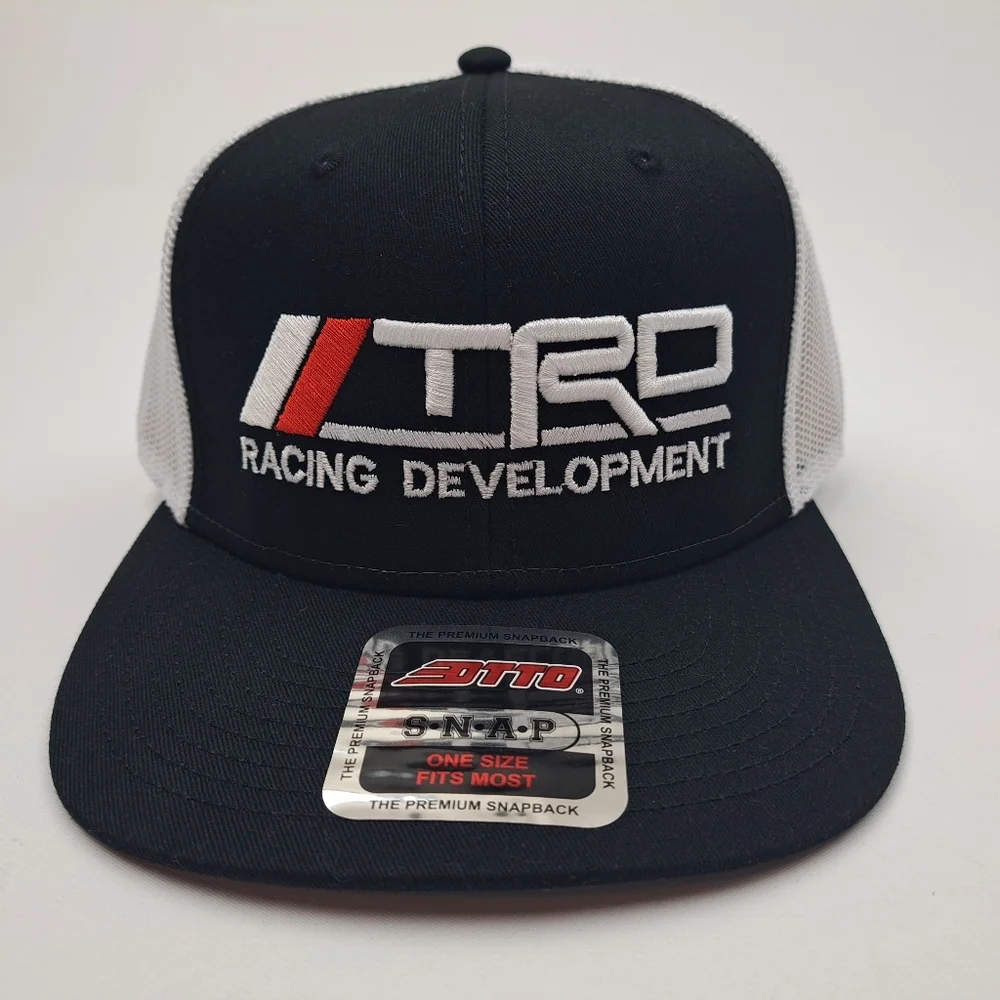 TRD Toyota Richardson 112 Trucker Mesh Snapback Cap Hat Black White